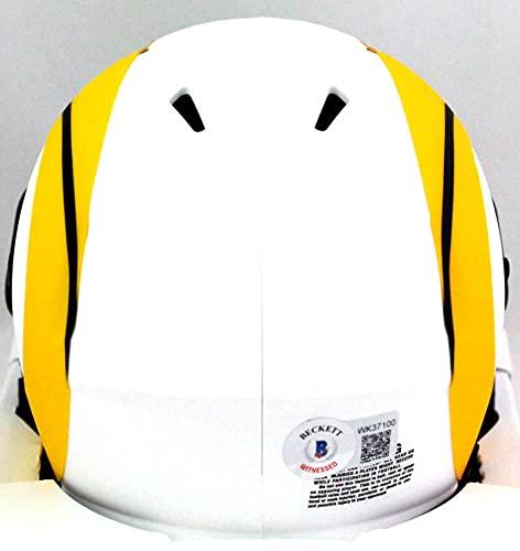 Marshall Faulk Autographed St. Louis Rams Lunar Mini Helmet - Beckett W Black - Image 2