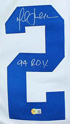 Marshall Faulk Autographed White Pro Style Jersey w/ROY- Beckett W Hologram - Image 3