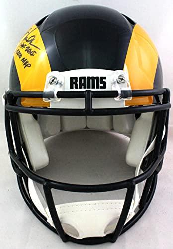 Marshall Faulk Signed Rams 81-99 Authentic Speed FS Helmet w 2Insc-Beckett WBlk - Image 4