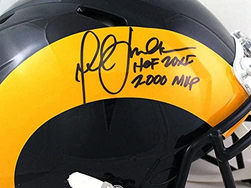 Marshall Faulk Signed Rams 81-99 Authentic Speed FS Helmet w 2Insc-Beckett WBlk - Image 5