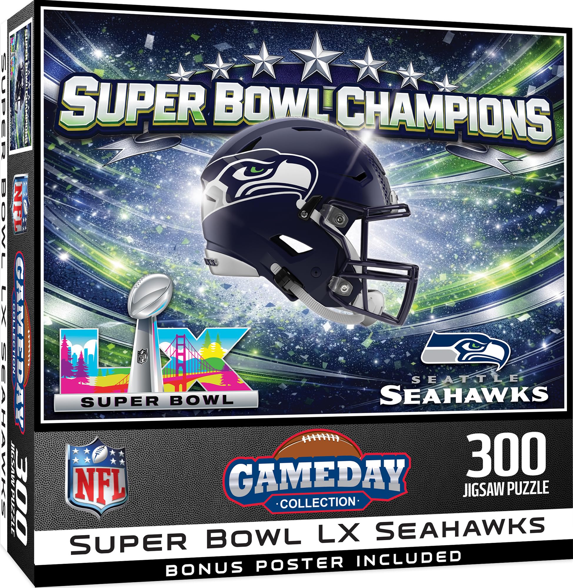 MasterPieces Officially Licensed NFL 300 Piece Puzzle for Adults and Families - Super Bowl LX Champions - Seattle Seahawks- 19.25"x26.63" - Image 2