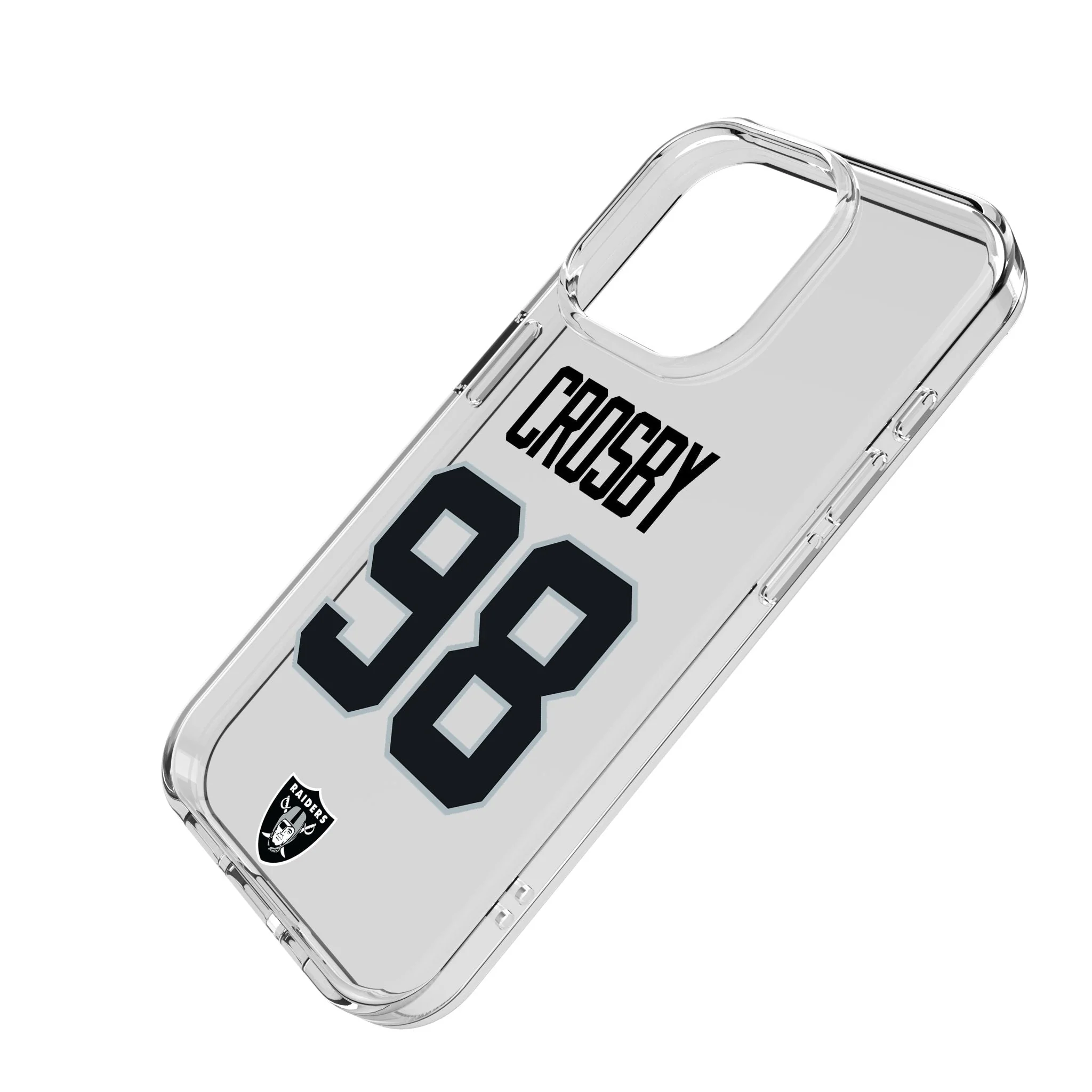 Maxx Crosby Las Vegas Raiders 98 Game Tactic Clear Phone Case for Apple iPhone - Image 2