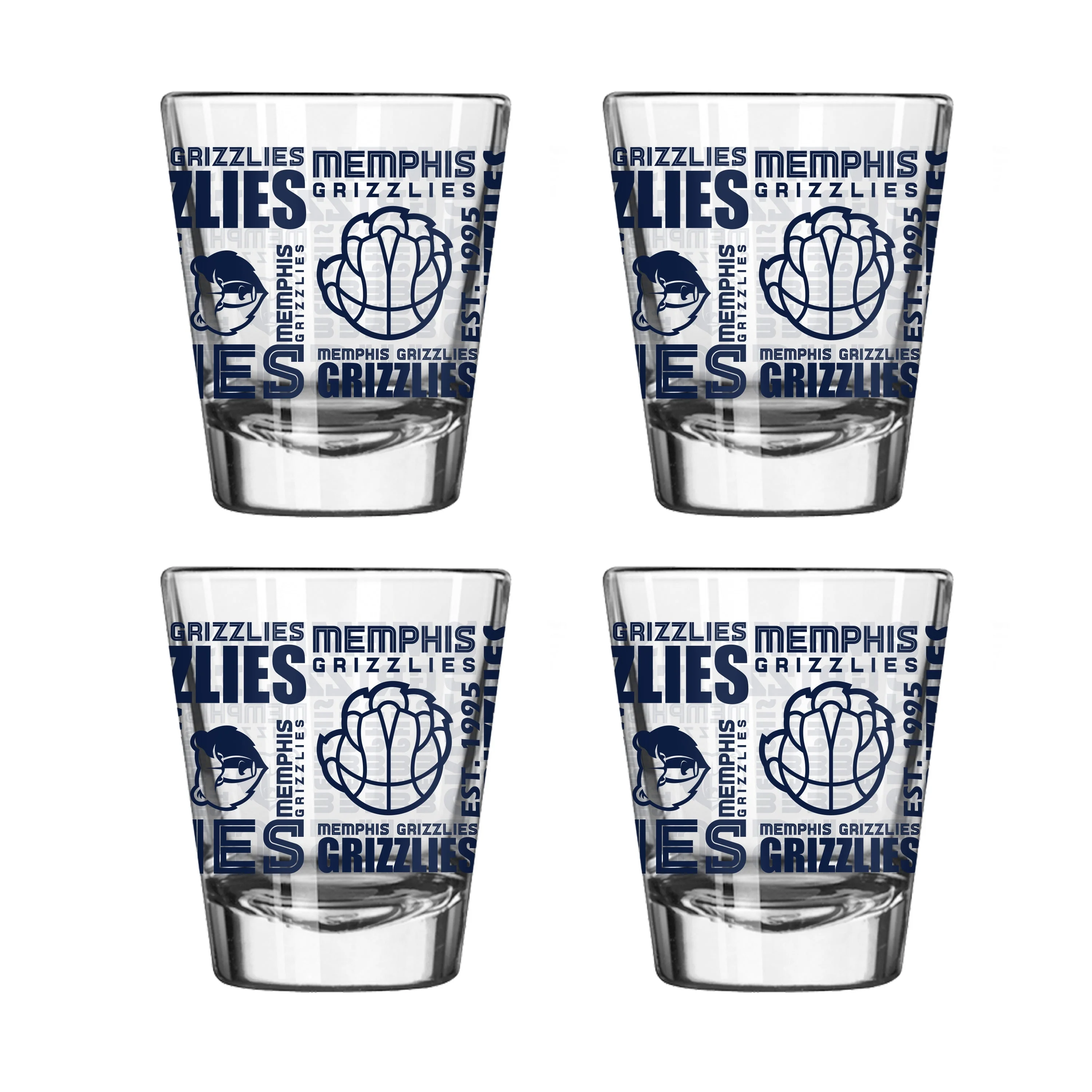 Memphis Grizzlies 4pk Spirit 2oz Shot Glass
