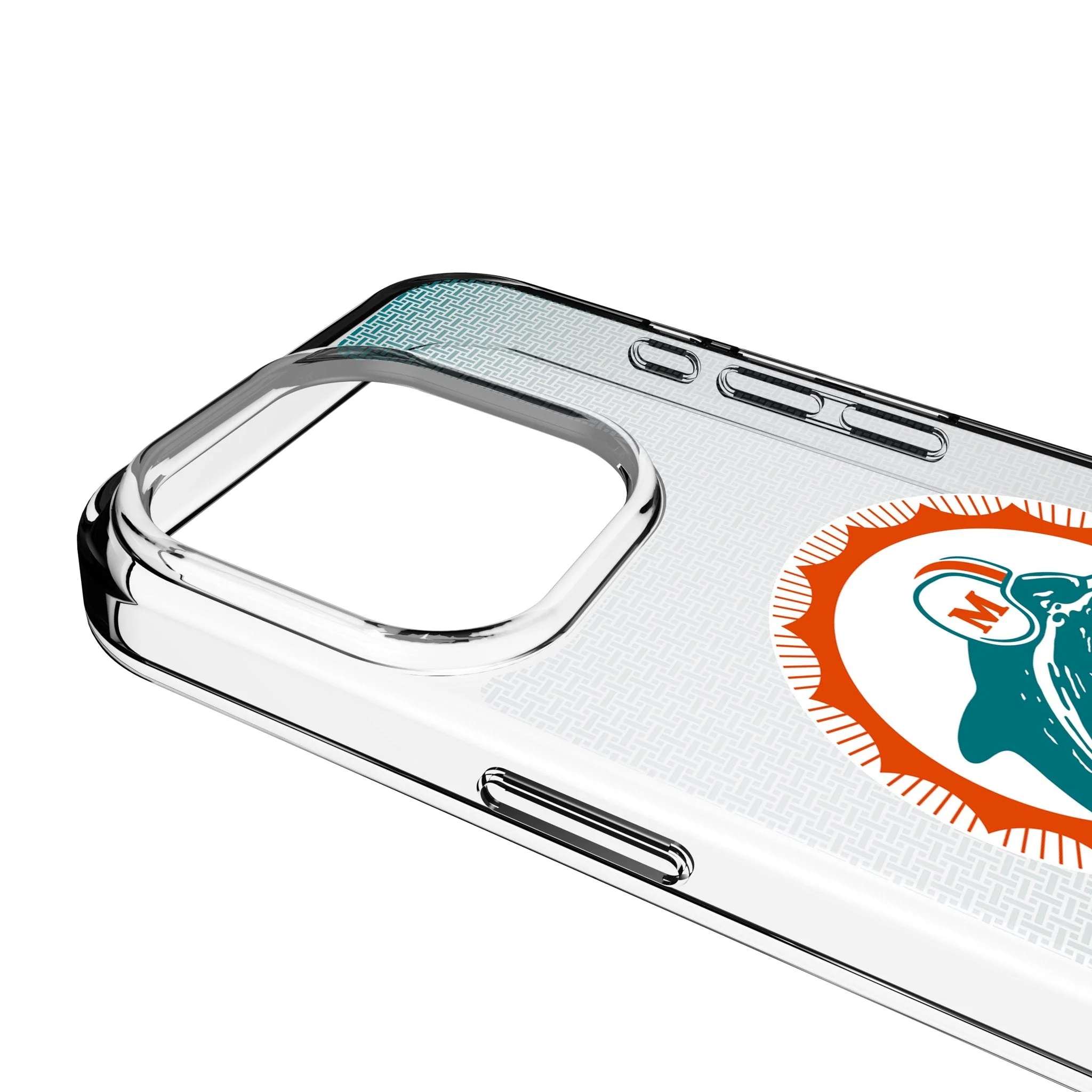 Miami Dolphins 1966-1973 Historic Collection Linen Clear Phone Case for Apple iPhone - Image 3