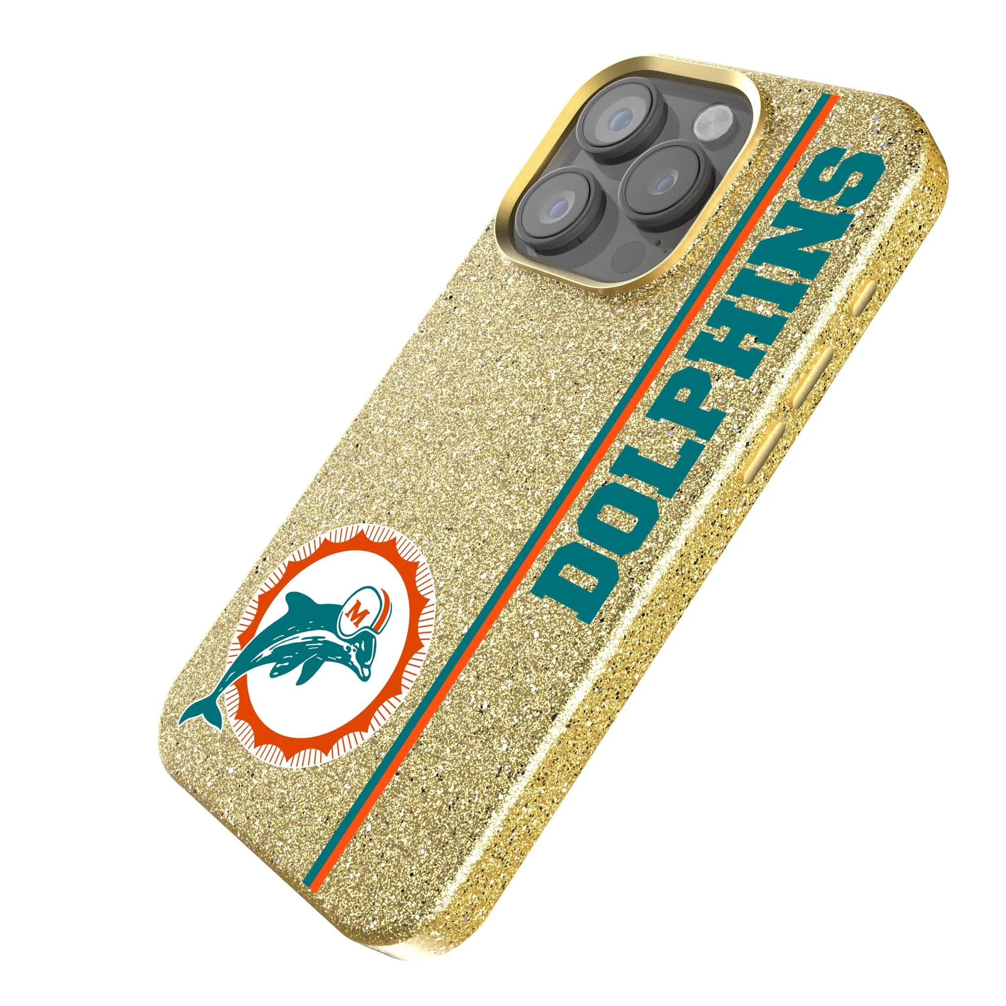 Miami Dolphins 1966-1973 Historic Collection Sidebar Bling Phone Case - Image 2