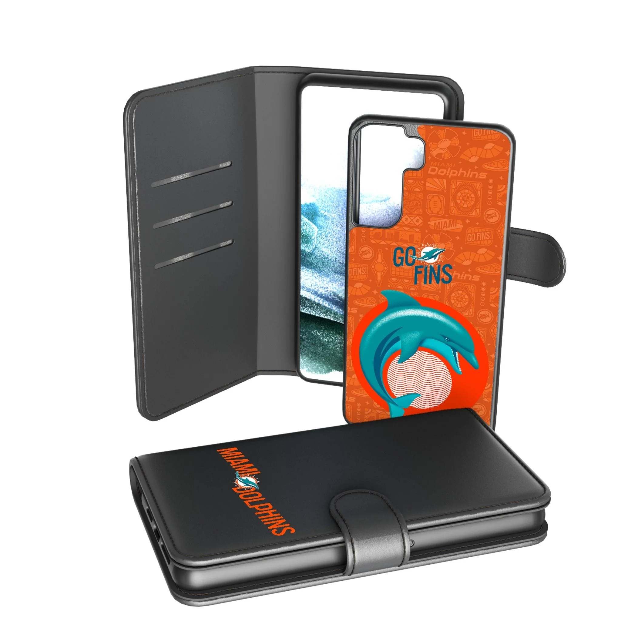 Miami Dolphins 2024 Illustrated Limited Edition Wallet Phone Case - Image 2