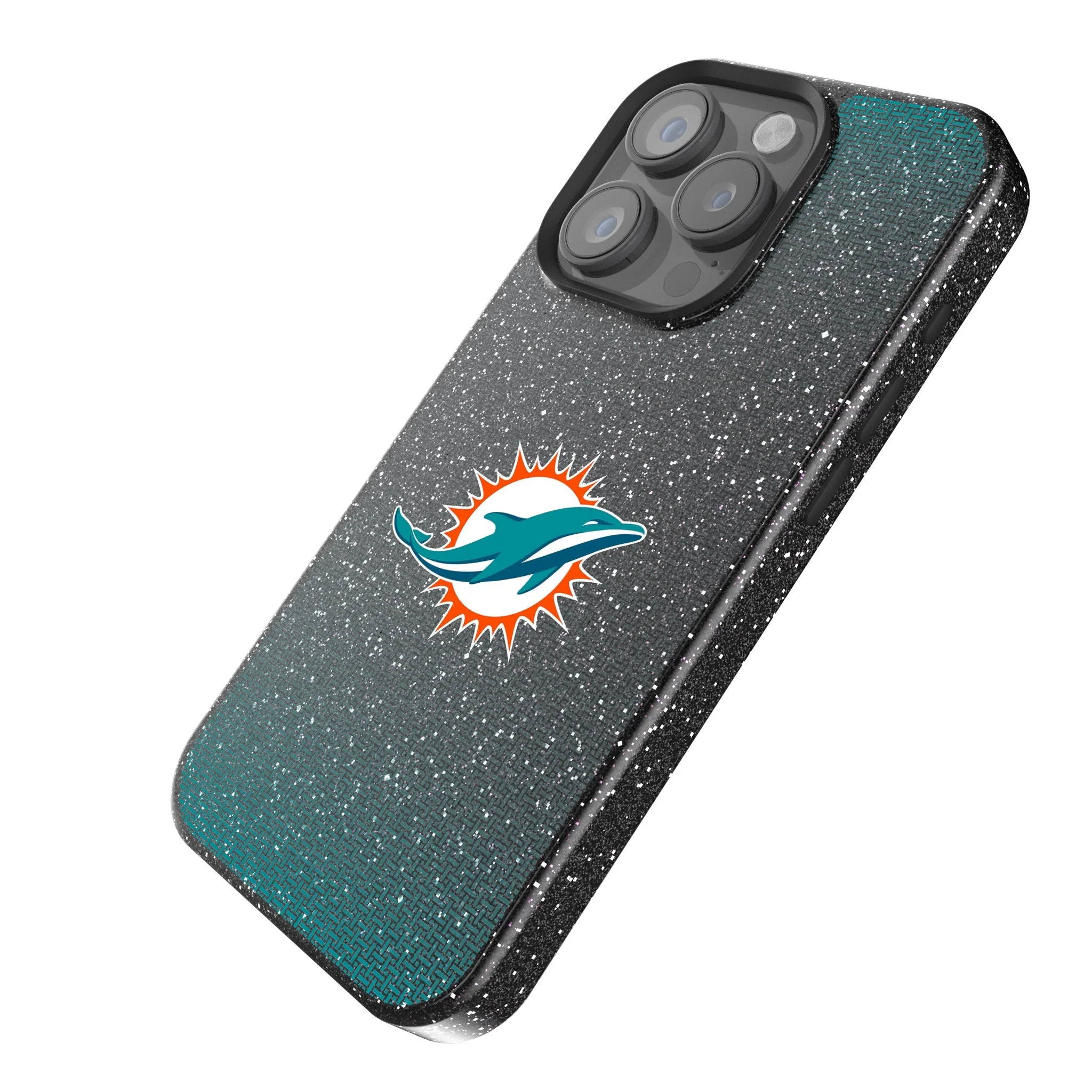 Miami Dolphins Linen Bling Phone Case for Apple iPhone - Image 2