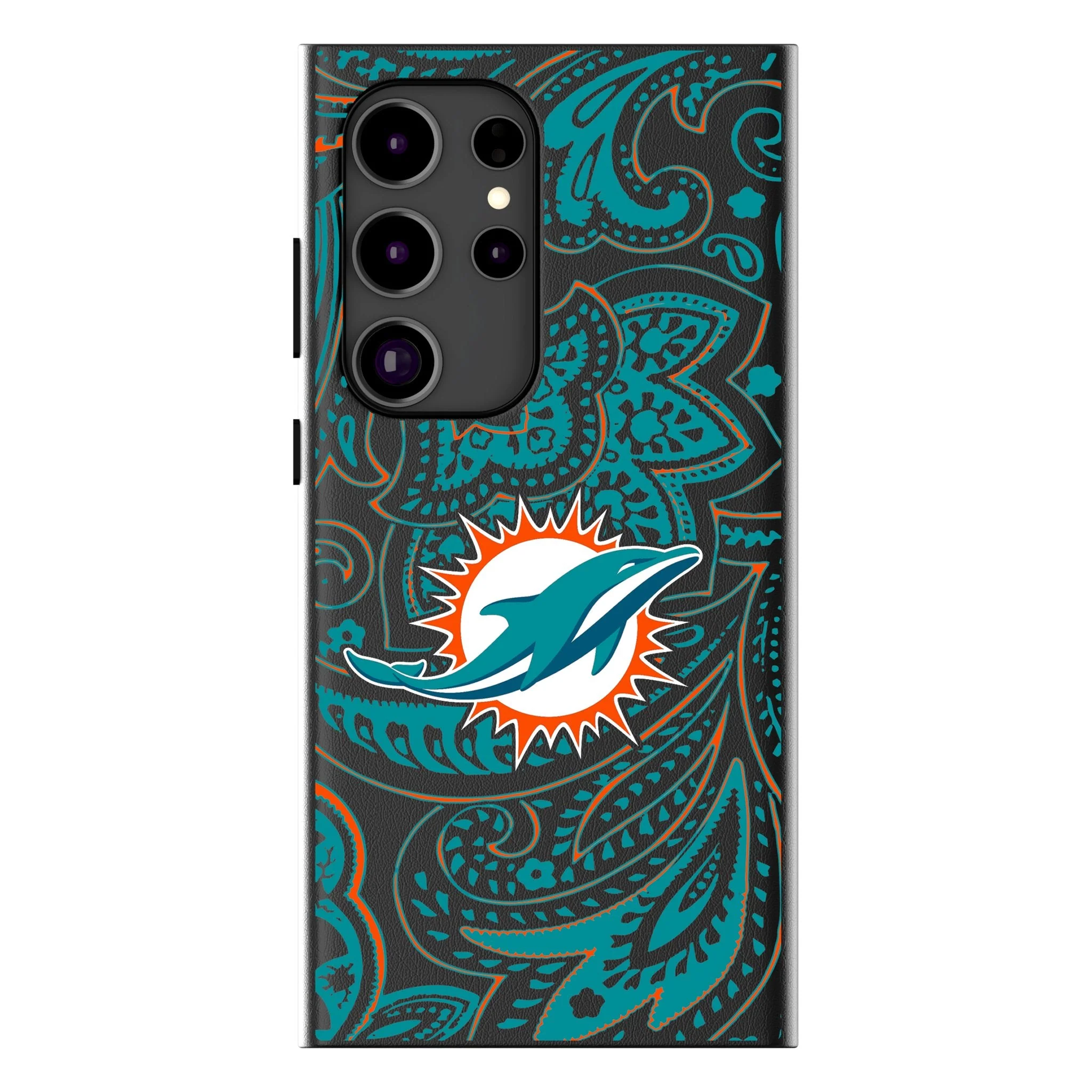 Miami Dolphins Paisley MagSafe Compatible Phone Case for Samsung Galaxy