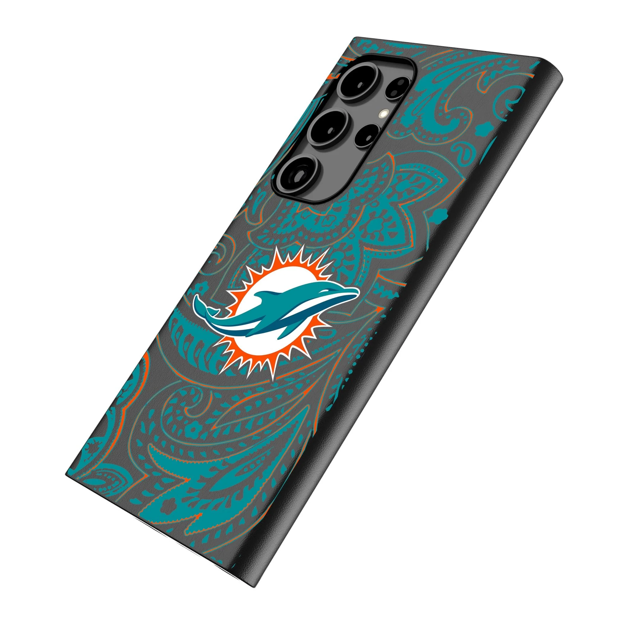 Miami Dolphins Paisley MagSafe Compatible Phone Case for Samsung Galaxy - Image 2