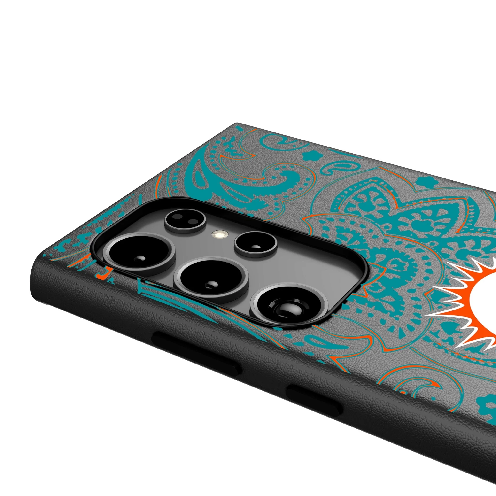 Miami Dolphins Paisley MagSafe Compatible Phone Case for Samsung Galaxy - Image 4