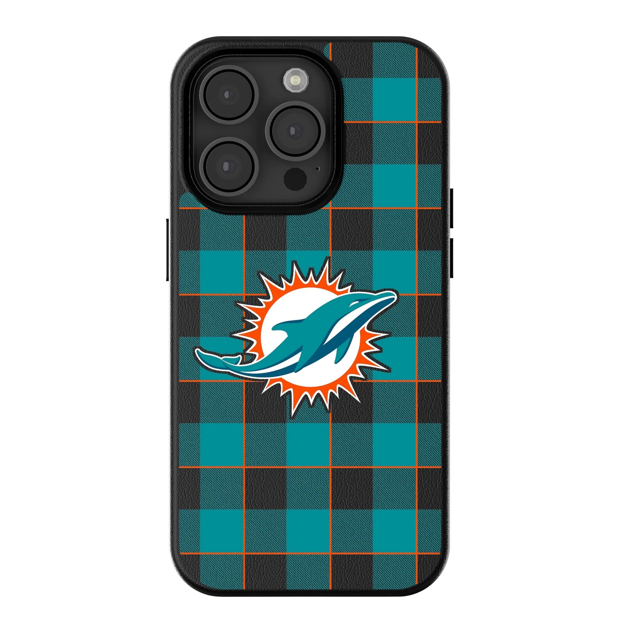 Miami Dolphins Plaid MagSafe Compatible Phone Case for Apple iPhone