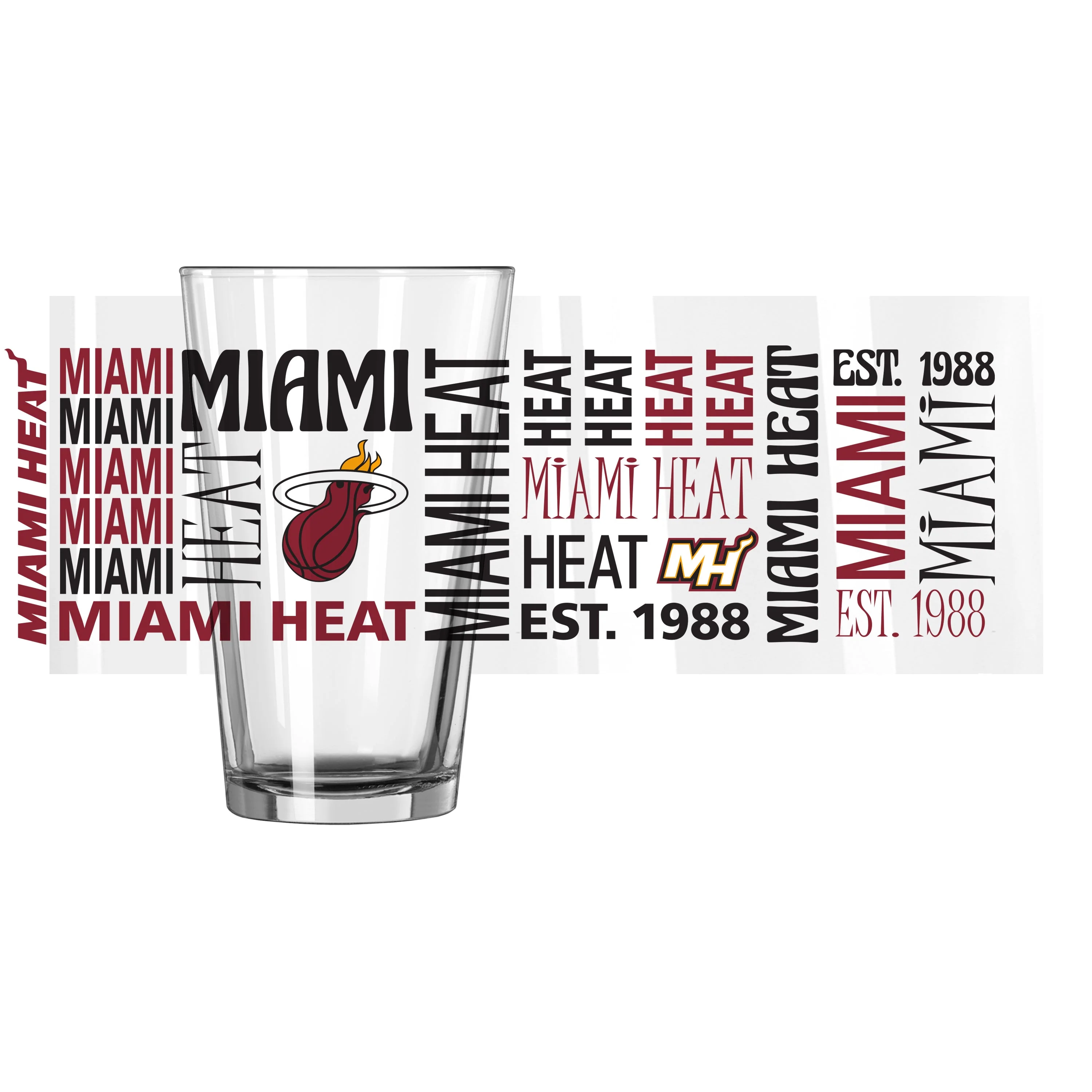 Miami Heat 16oz Spirit Pint Glass - Image 2