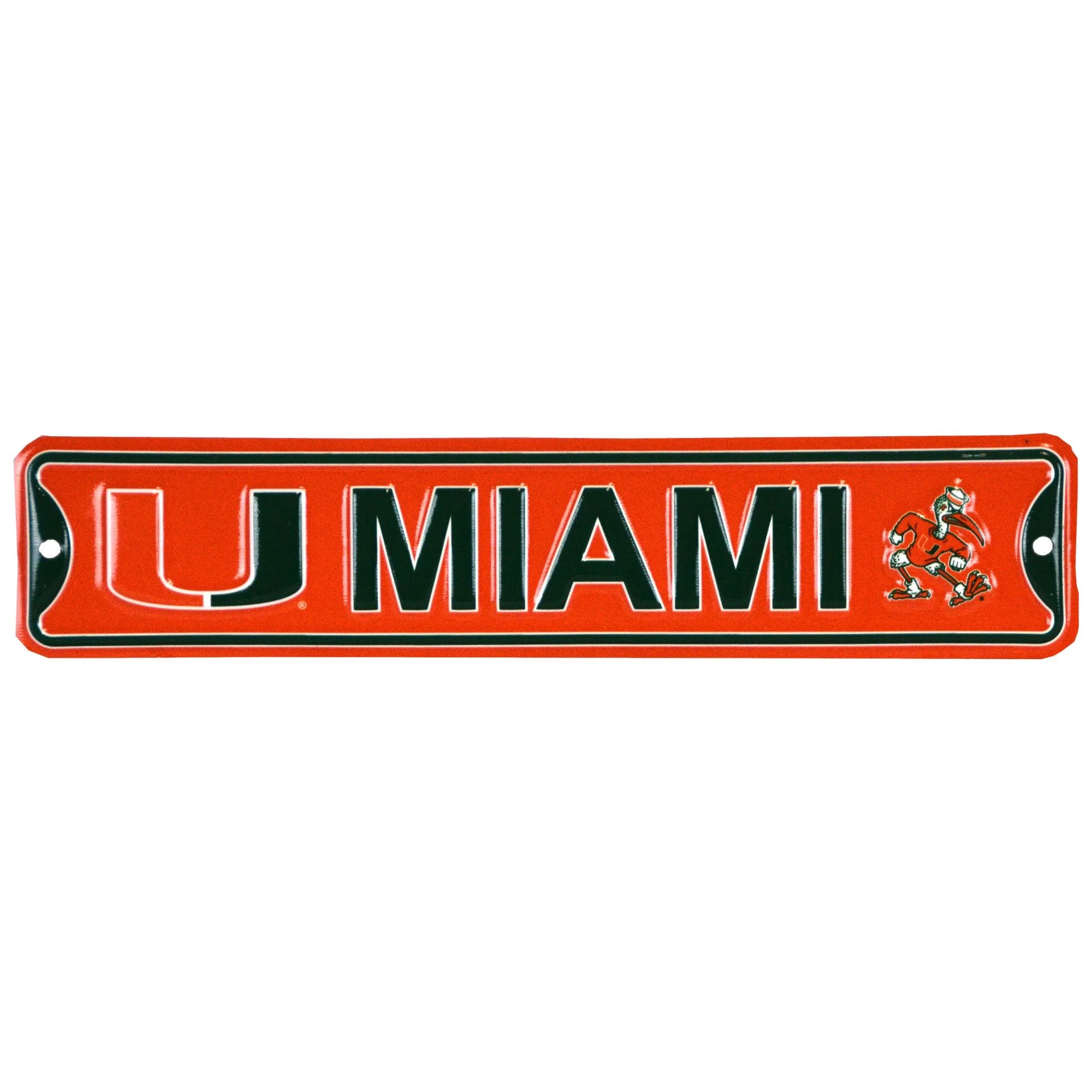 Miami Hurricanes - Steel Embossed NCAA Mini Street Sign