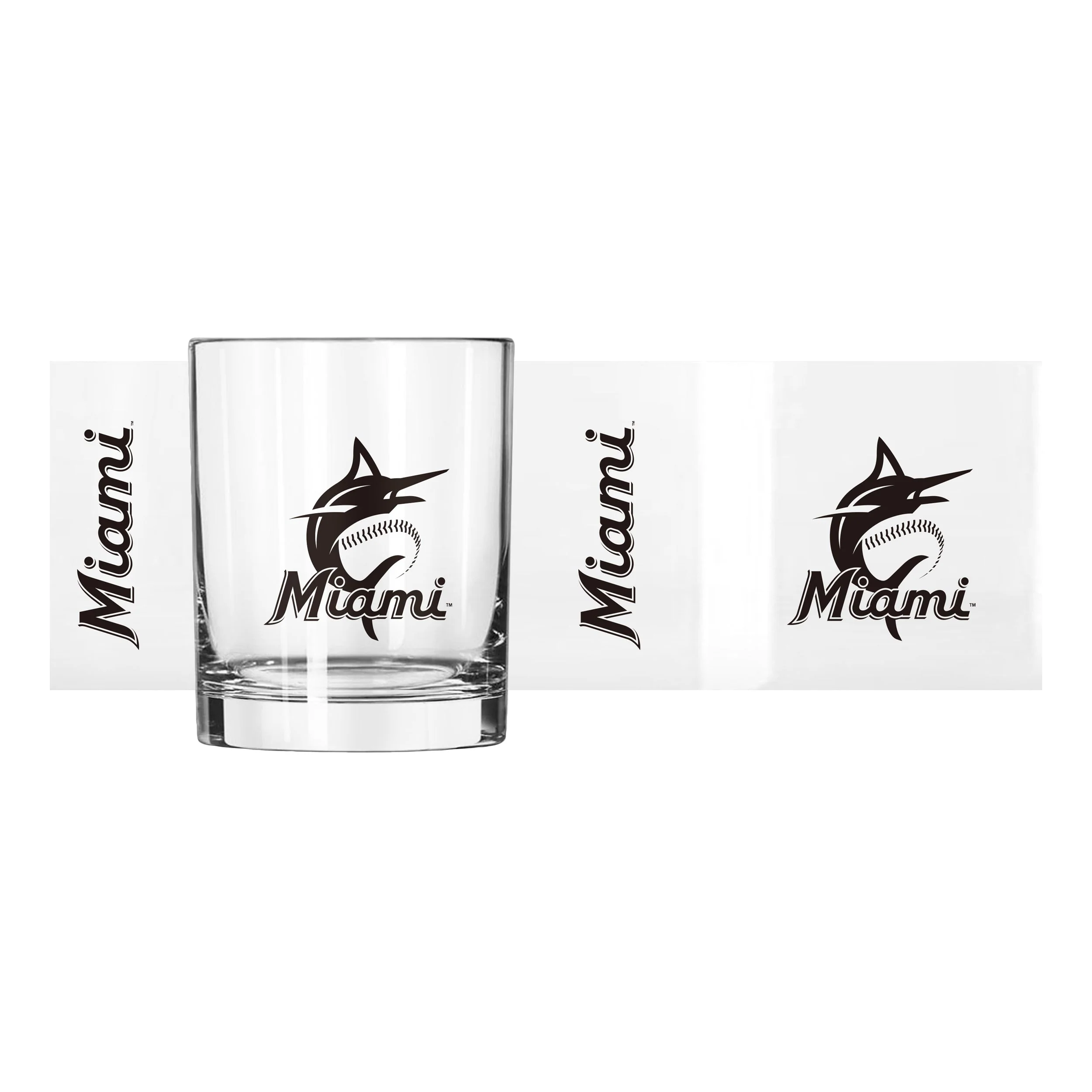 Miami Marlins 14oz Gameday Rocks Glass - Image 2
