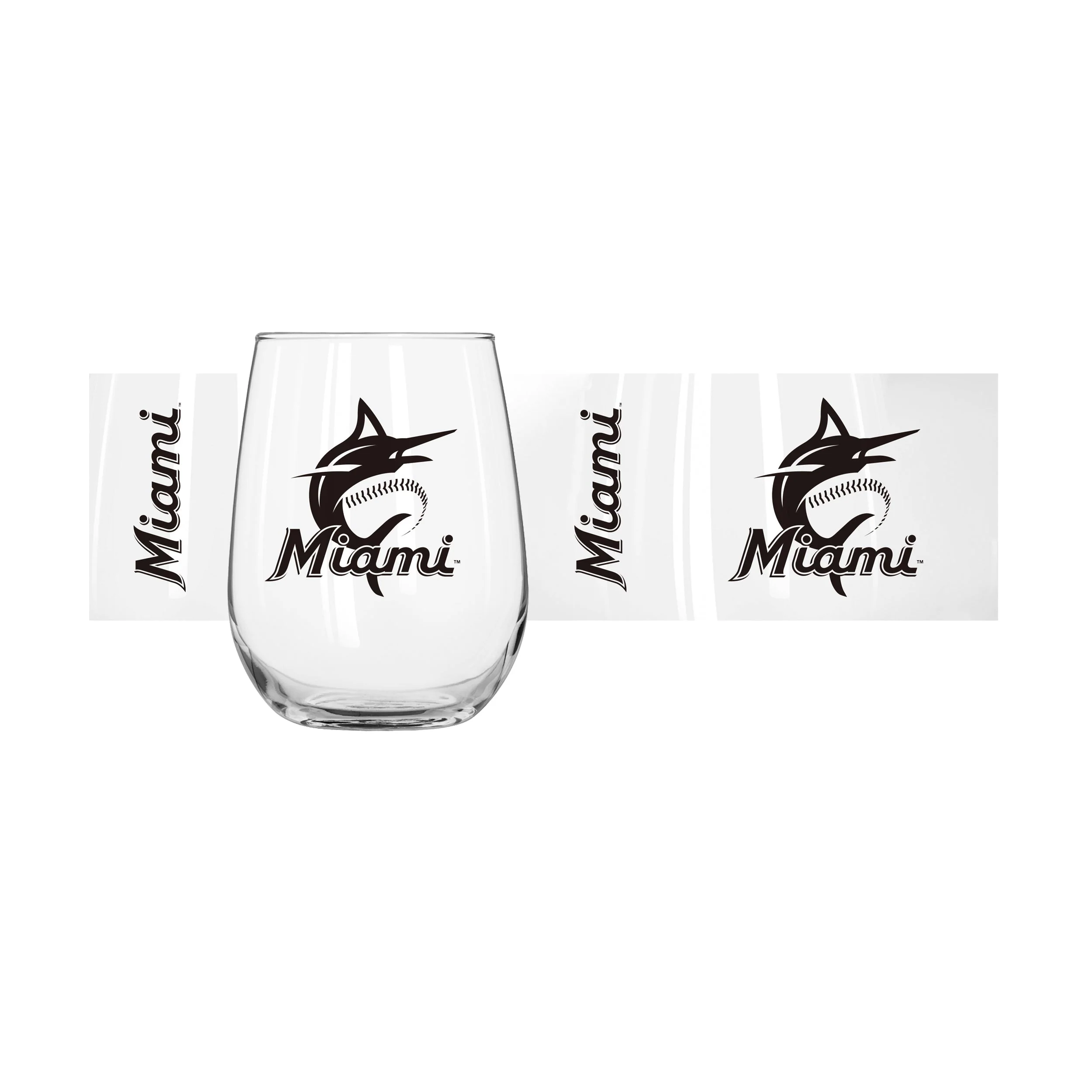 Miami Marlins 16oz Gameday Curved Beverage Glass - Image 2