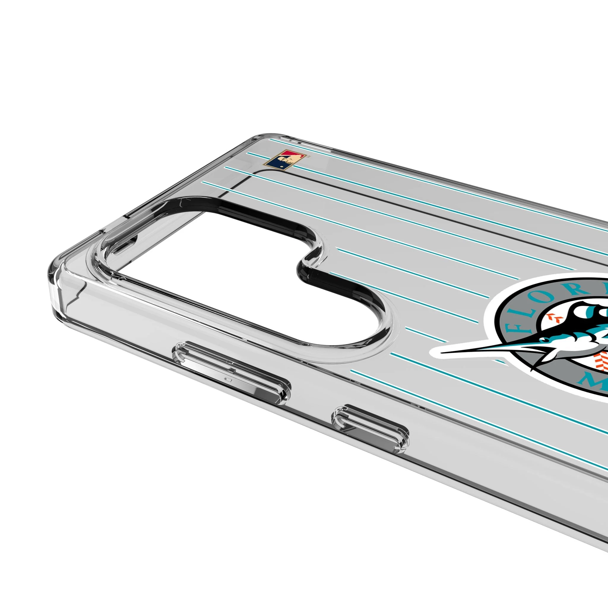 Miami Marlins 1993-2011 - Cooperstown Collection Pinstripe Clear Phone Case for Samsung Galaxy - Image 3