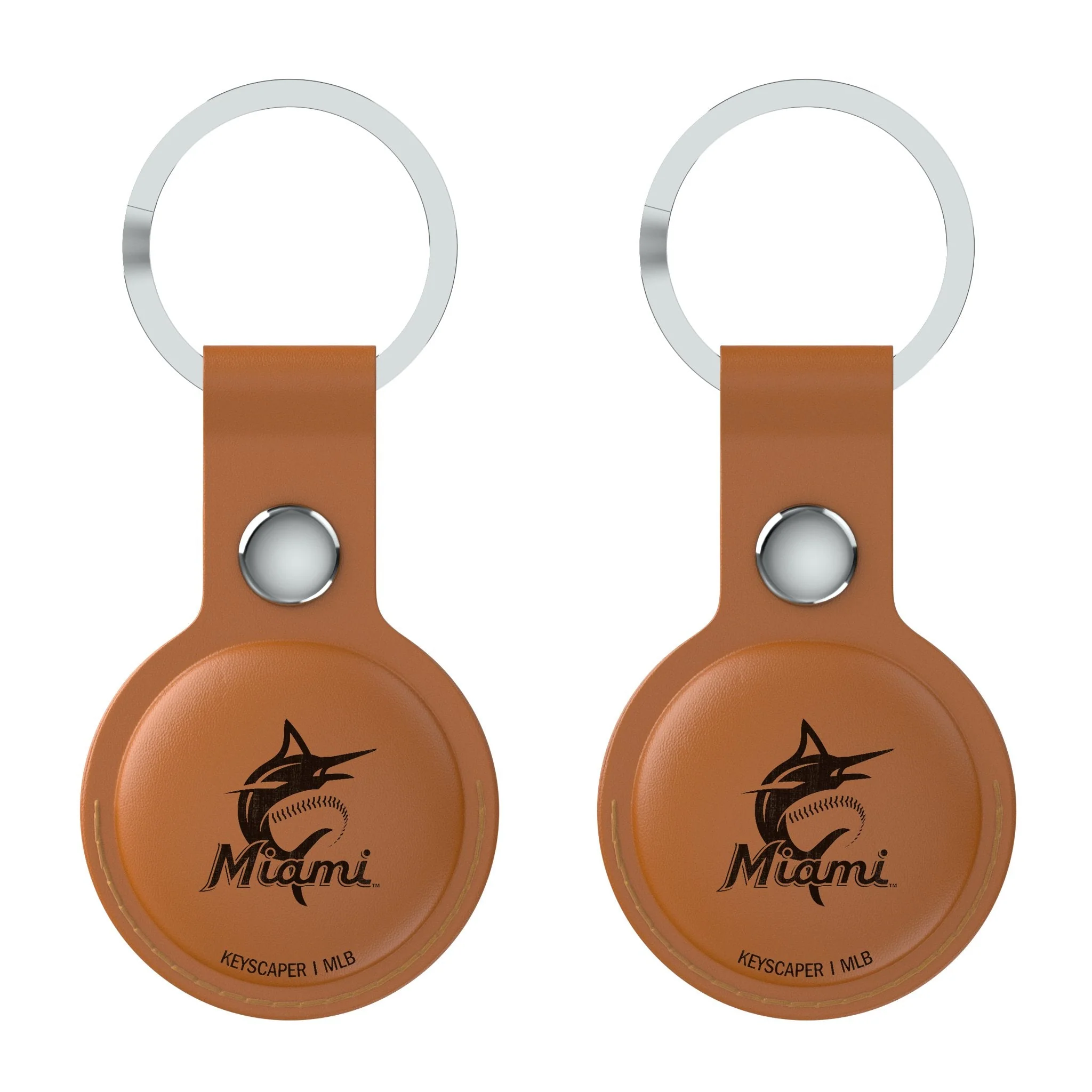 Miami Marlins Burn Brown Airtag Holder 2-Pack