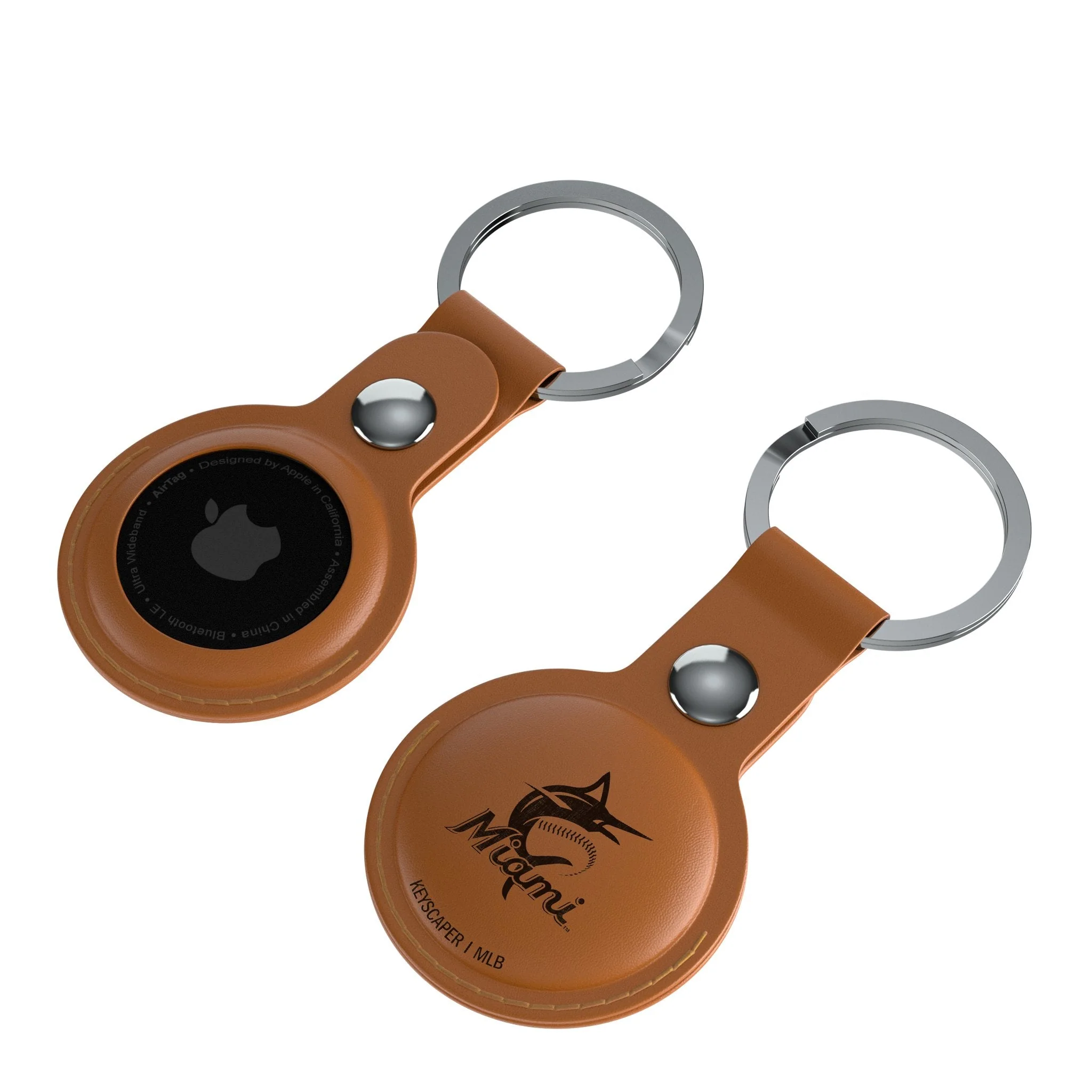 Miami Marlins Burn Brown Airtag Holder 2-Pack - Image 4