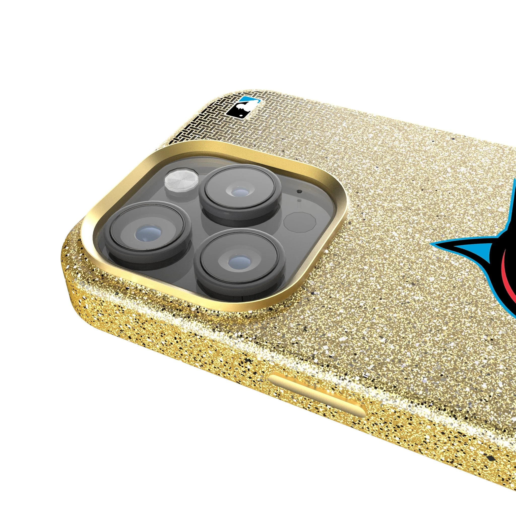 Miami Marlins Linen Bling Phone Case for Apple iPhone - Image 4
