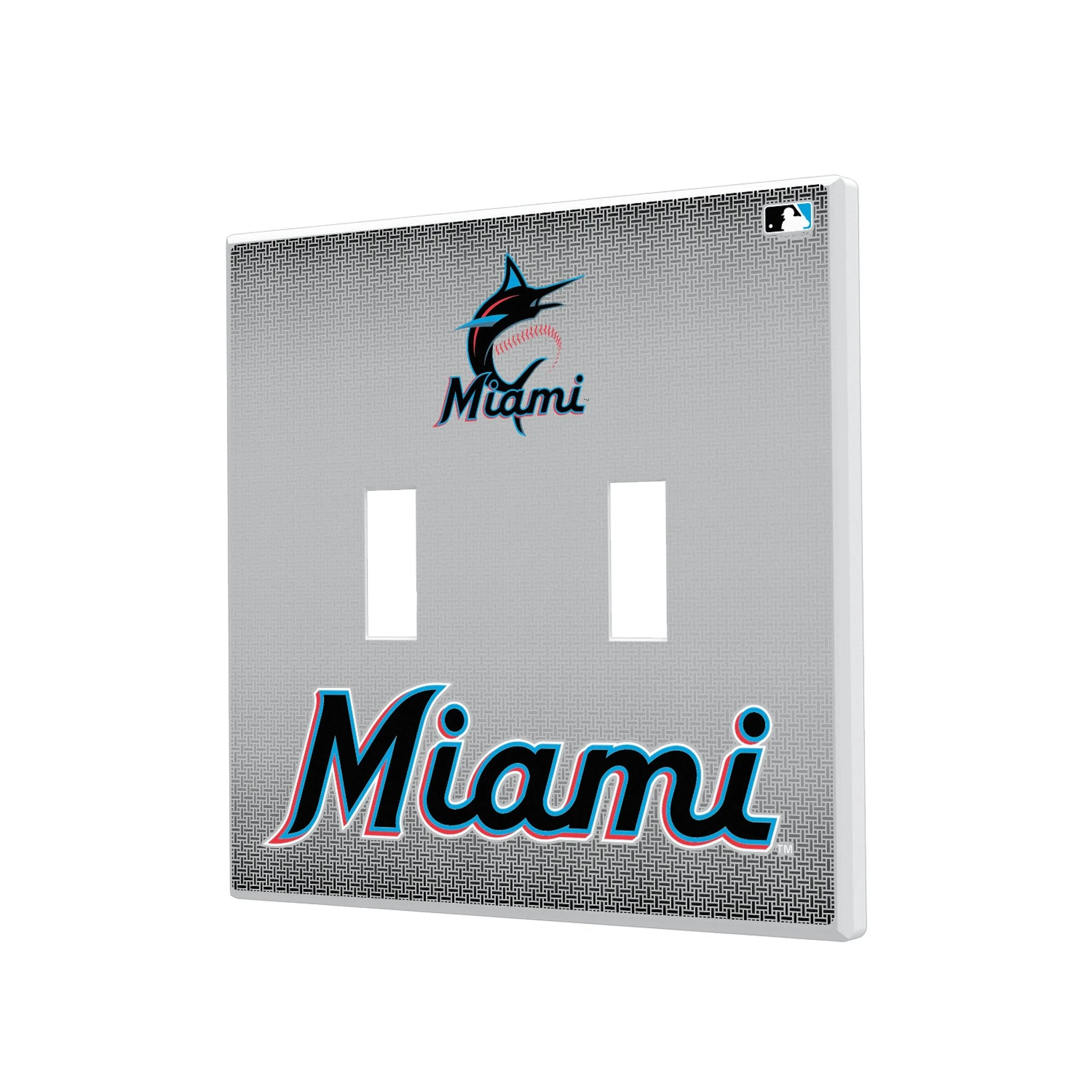 Miami Marlins Linen Hidden-Screw Light Switch Plate - Image 3