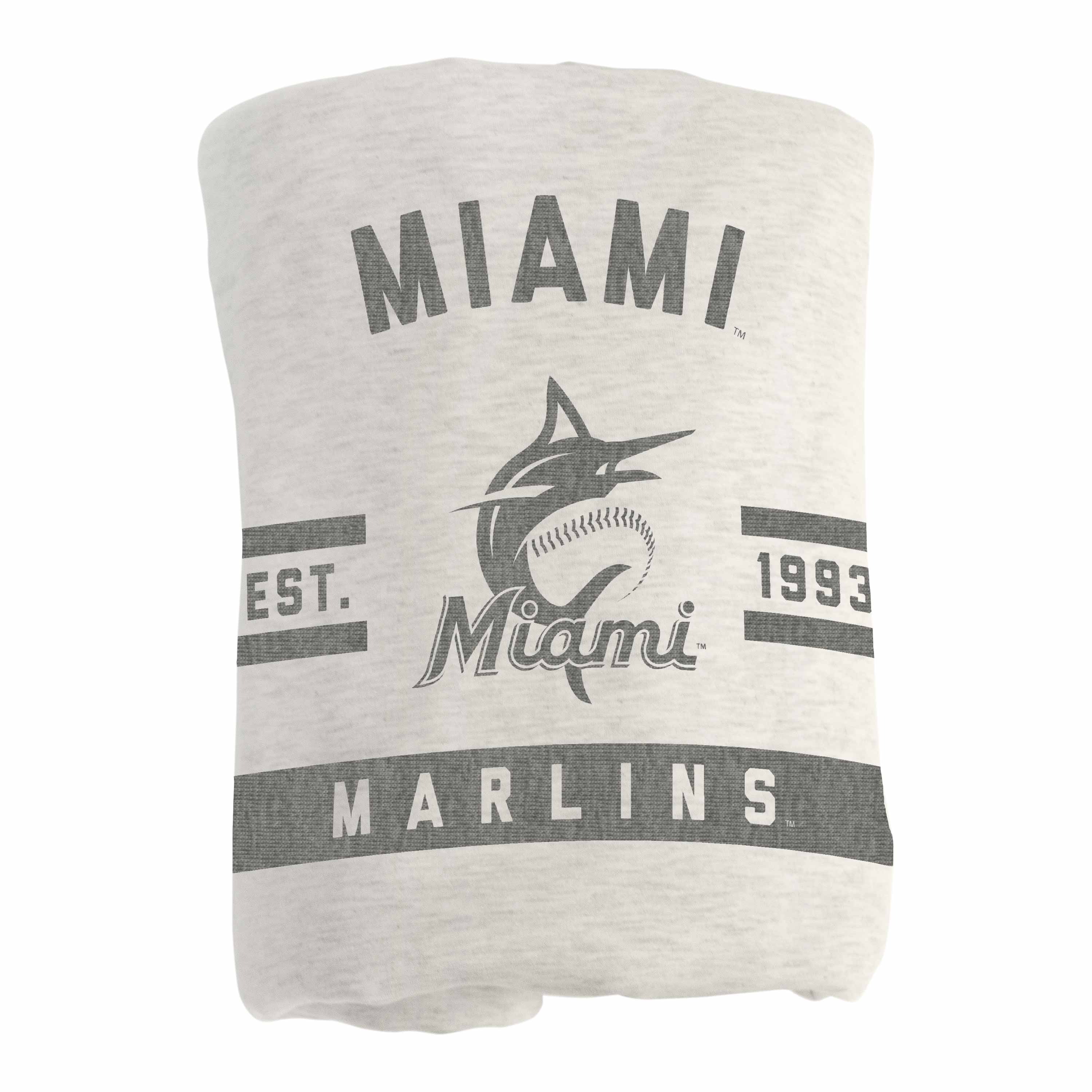 Miami Marlins Oatmeal Sweatshirt Blanket - Image 3