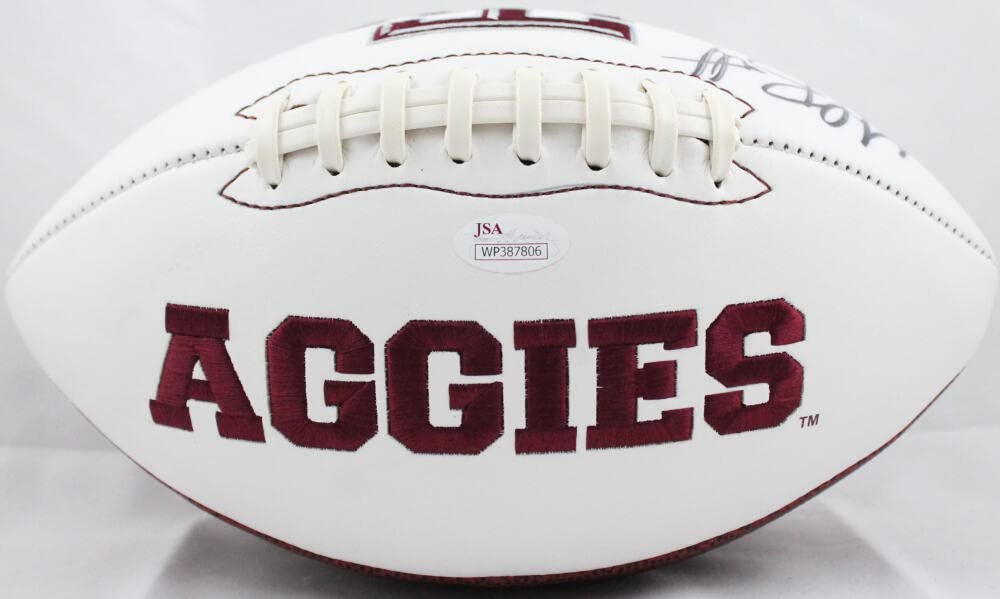 Michael Bennett Autographed Texas A&M Aggies Logo Football- JSA W Auth - Image 2