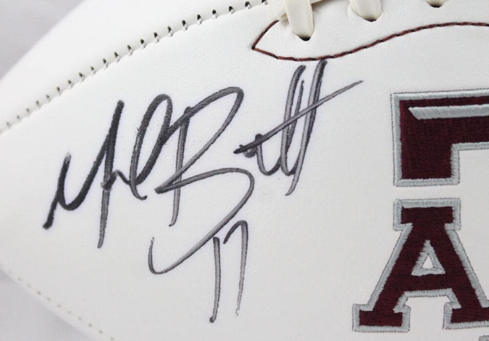 Michael Bennett Autographed Texas A&M Aggies Logo Football- JSA W Auth - Image 3