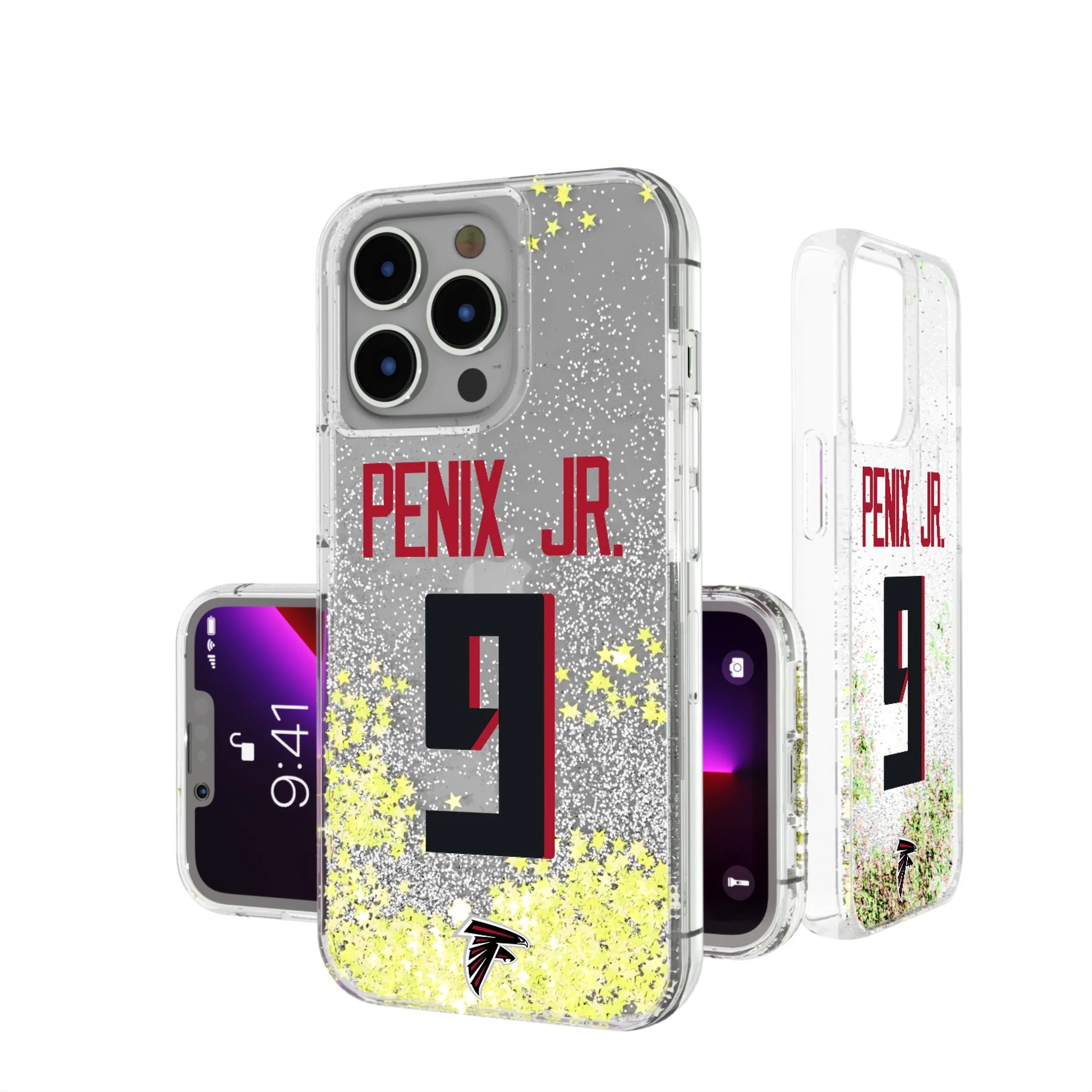Michael Penix Jr. Atlanta Falcons 9 Game Tactic Glitter Phone Case for Apple iPhone