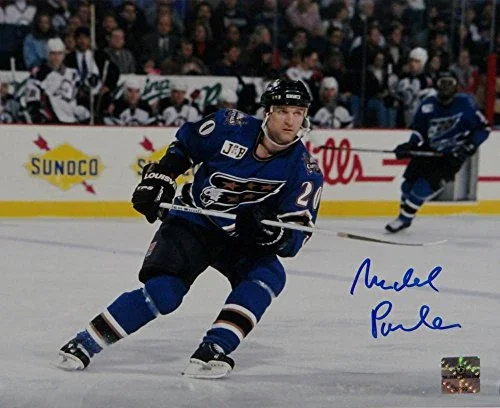 Michael Pivonka Signed Capitals 8x10 Blue Jersey Photo- Jersey Source Auth