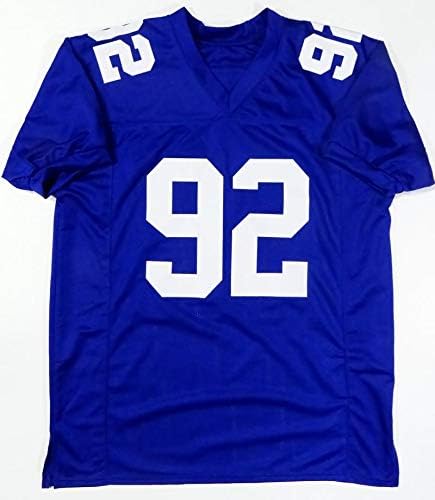 Michael Strahan Autographed Blue Pro Style Jersey - Beckett W Auth *9 - Image 2