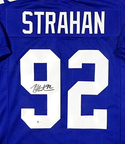 Michael Strahan Autographed Blue Pro Style Jersey - Beckett W Auth *9 - Image 3