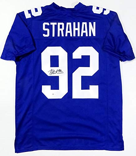 Michael Strahan Autographed Blue Pro Style Jersey - Beckett W Auth *9 - Image 5