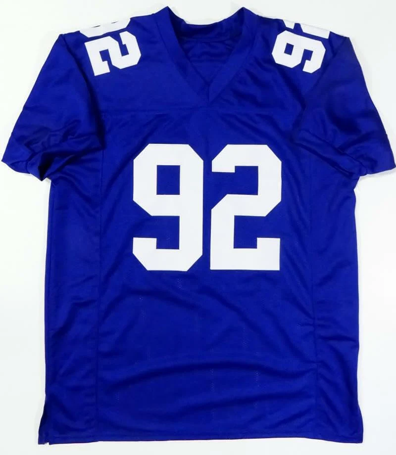 Michael Strahan Autographed Blue Pro Style Jersey - Beckett W Auth *9 - Image 6