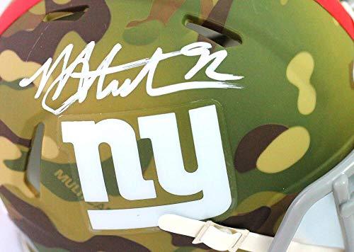 Michael Strahan Autographed New York Giants CAMO Speed Mini Helmet - Beckett W Auth WHITE - Image 3