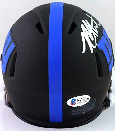 Michael Strahan Autographed New York Giants Eclipse Speed Mini Helmet - Beckett W Auth SILVER - Image 2