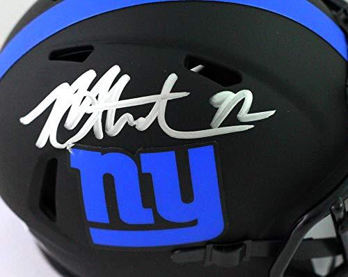 Michael Strahan Autographed New York Giants Eclipse Speed Mini Helmet - Beckett W Auth SILVER - Image 3