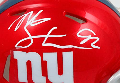 Michael Strahan Autographed New York Giants Flash Speed Mini Helmet-Beckett W Hologram White - Image 5