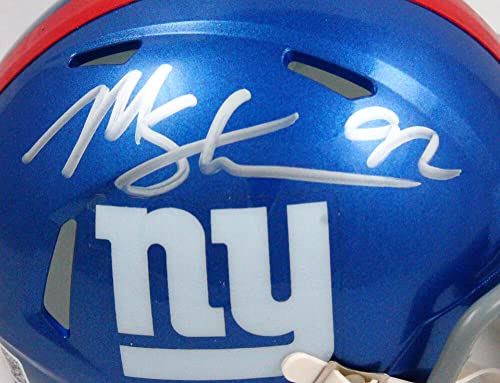 Michael Strahan Autographed New York Giants Speed Mini Helmet-Beckett W Hologram Silver - Image 5