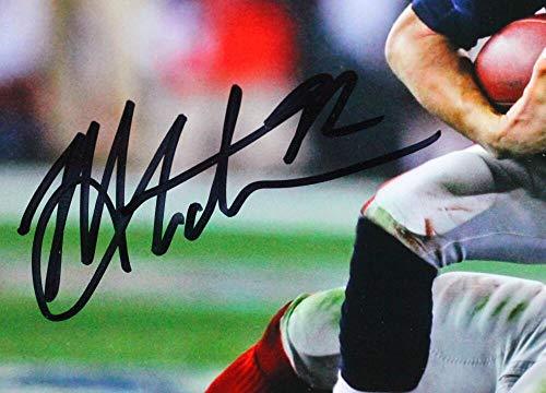 Michael Strahan Autographed NY Giants 8x10 Tackling Brady Photo-Beckett W Black - Image 2