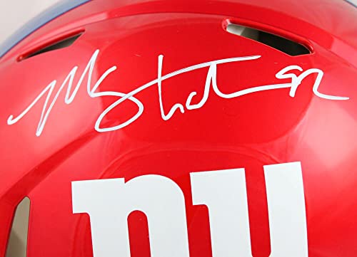 Michael Strahan Autographed NY Giants F/S Flash Speed Authentic Helmet-Beckett W Hologram White - Image 7