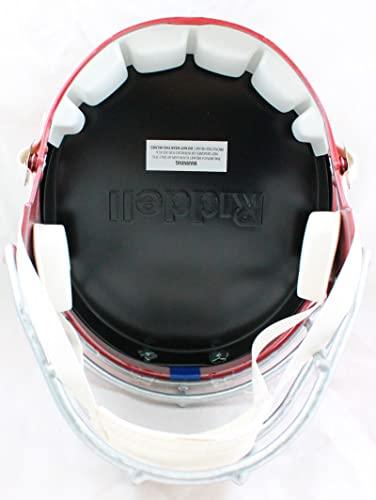 Michael Strahan Autographed NY Giants F/S Flash Speed Helmet-Beckett W Hologram White - Image 2