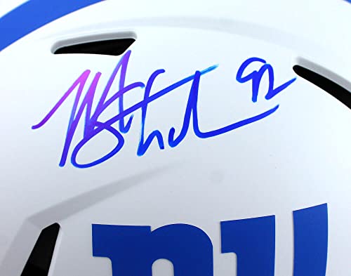 Michael Strahan Autographed NY Giants F/S Lunar Speed Authentic Helmet-Beckett W Hologram Blue - Image 7