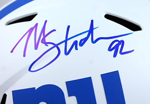 Michael Strahan Autographed NY Giants F/S Lunar Speed Helmet-Beckett W Hologram Blue - Image 7