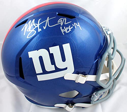 Michael Strahan Autographed NY Giants F/S Speed Helmet w/HOF-Beckett W Hologram Silver