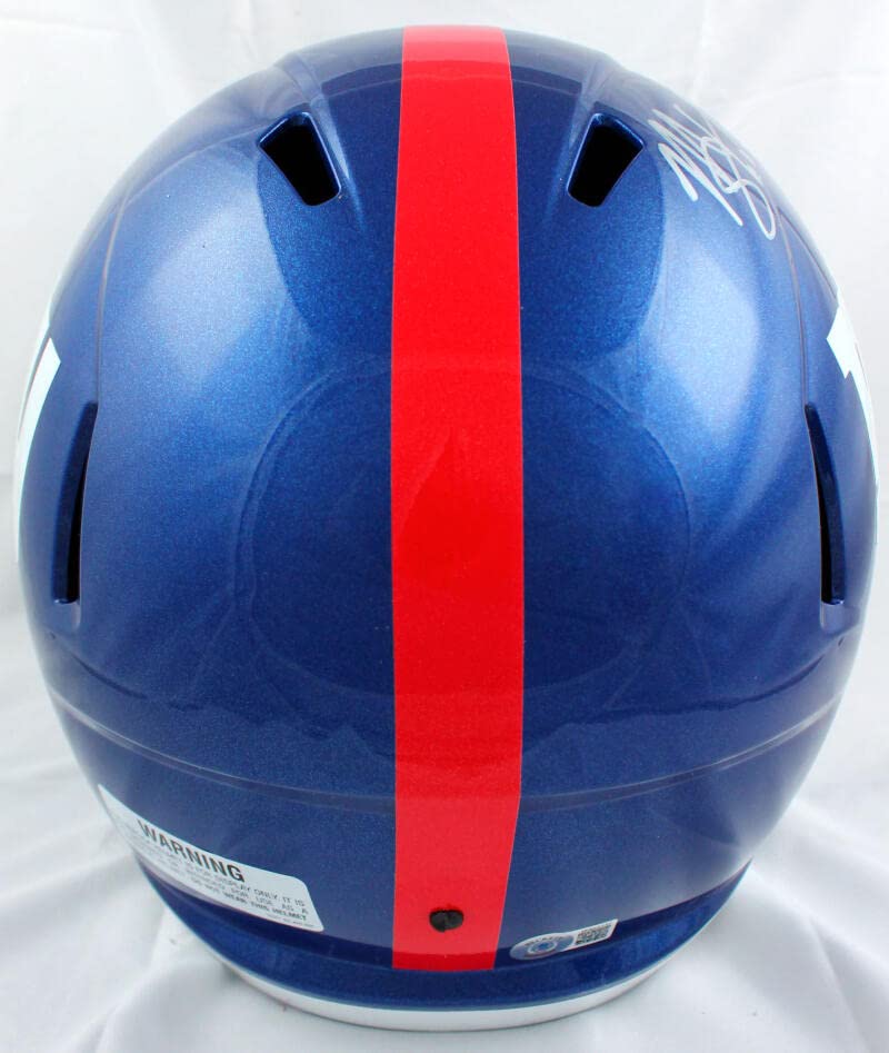 Michael Strahan Autographed NY Giants F/S Speed Helmet w/HOF-Beckett W Hologram Silver - Image 5