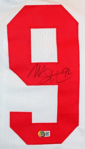 Michael Strahan Autographed White Pro Style Jersey-Beckett W Hologram Black - Image 5