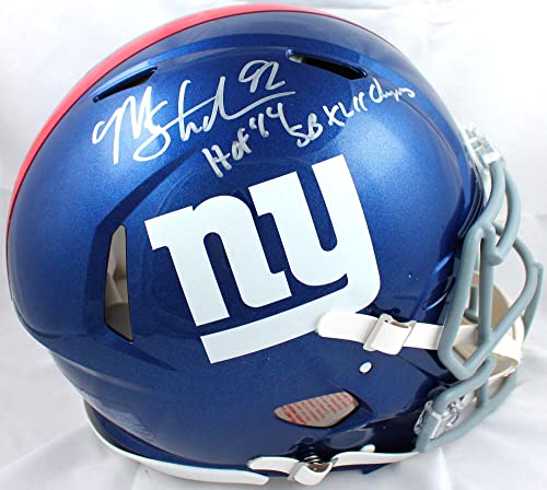 Michael Strahan Signed NY Giants F/S Speed Authentic Helmet w/HOF SB Champs-Beckett W Hologram Silver