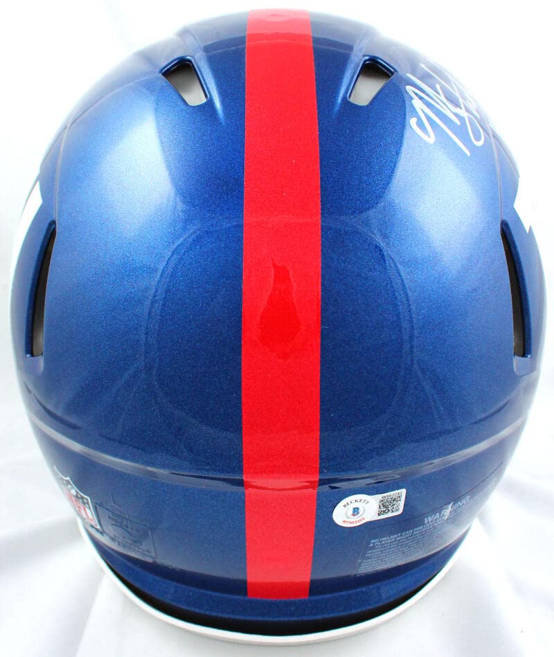Michael Strahan Signed NY Giants F/S Speed Authentic Helmet w/HOF SB Champs-Beckett W Hologram Silver - Image 5