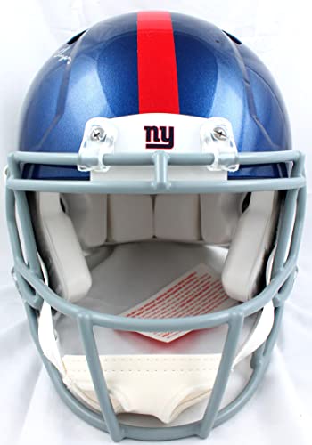 Michael Strahan Signed NY Giants F/S Speed Authentic Helmet w/HOF SB Champs-Beckett W Hologram Silver - Image 6