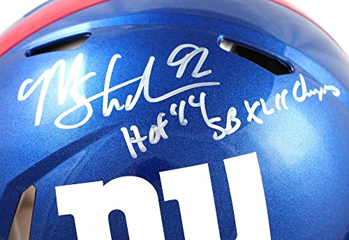 Michael Strahan Signed NY Giants F/S Speed Authentic Helmet w/HOF SB Champs-Beckett W Hologram Silver - Image 7